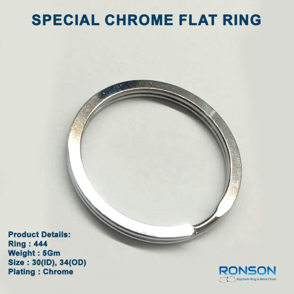 Chrome Flat Split Ring