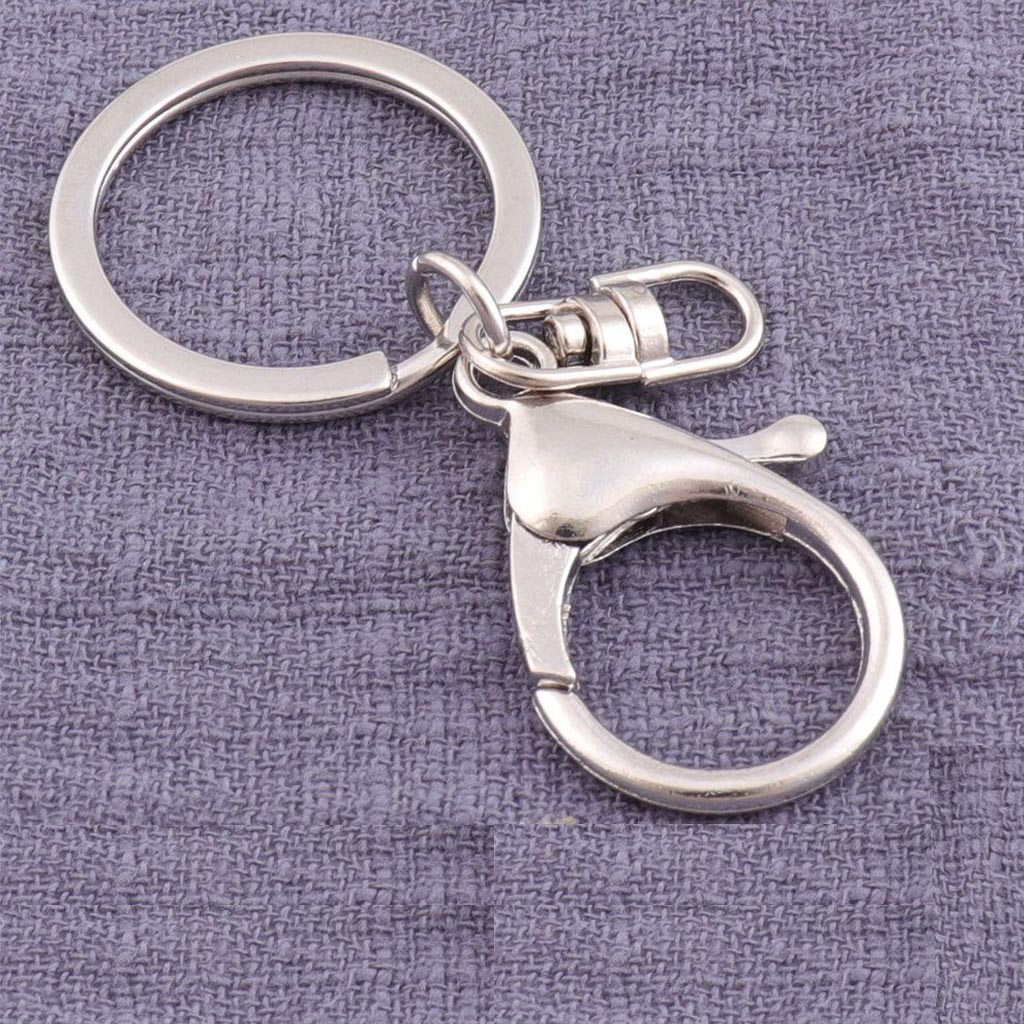 Split Ring with connector and Lobster Claw Clasp