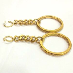 155 golden Flat Keychain ring