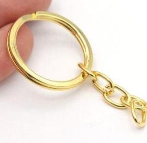 Flat Keychain Ring Golden
