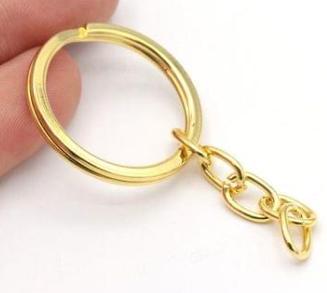 Flat Keychain Ring Golden