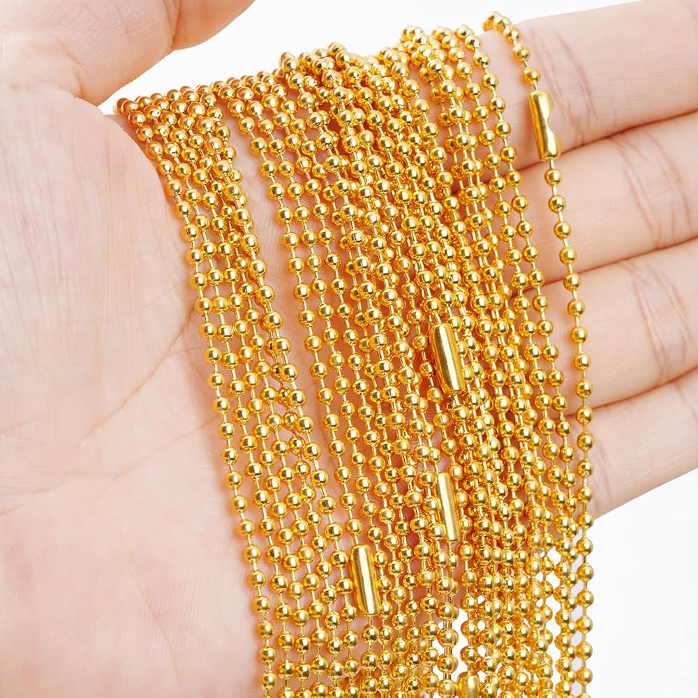 1.5 mm iron ball chain golden
